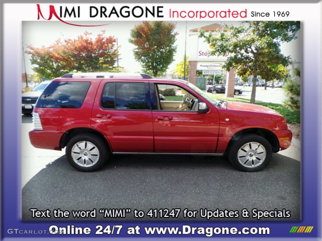 2006 Mountaineer Premier AWD - Vivid Red Metallic / Camel photo #7
