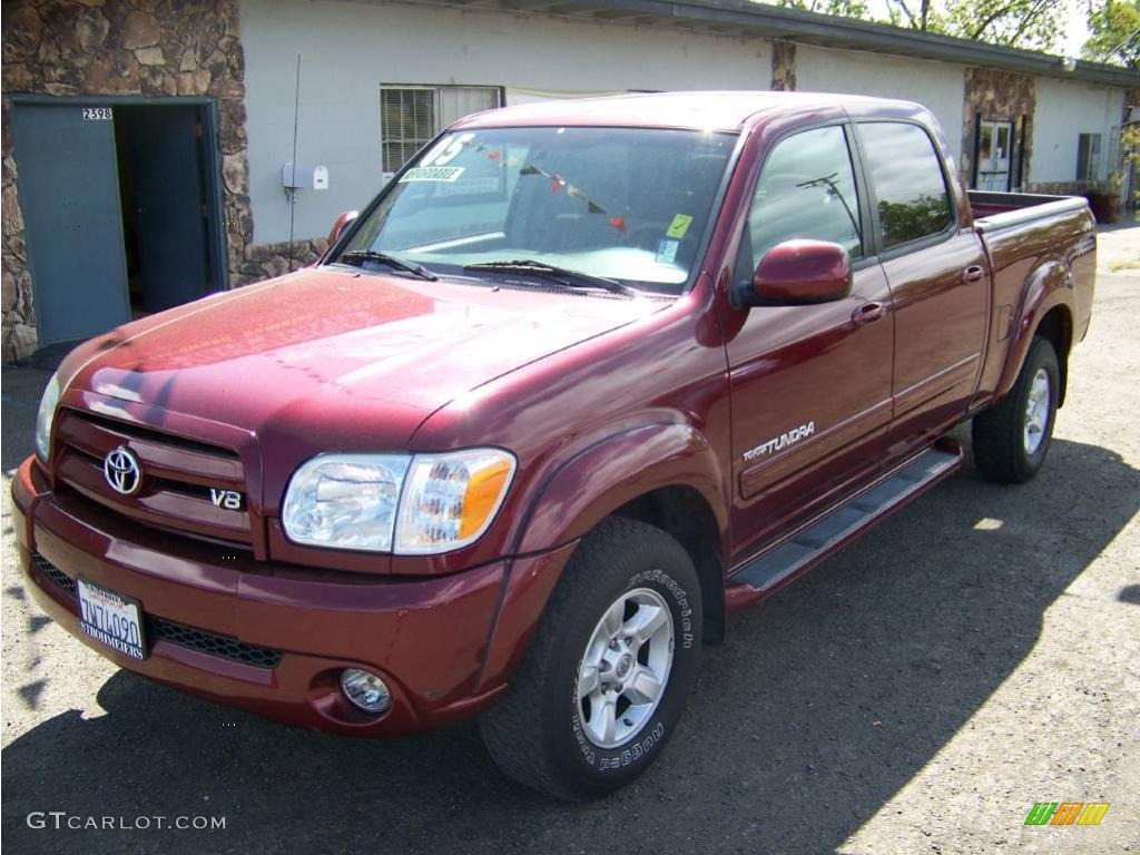 2005 Tundra Limited Double Cab - Salsa Red Pearl / Taupe photo #1