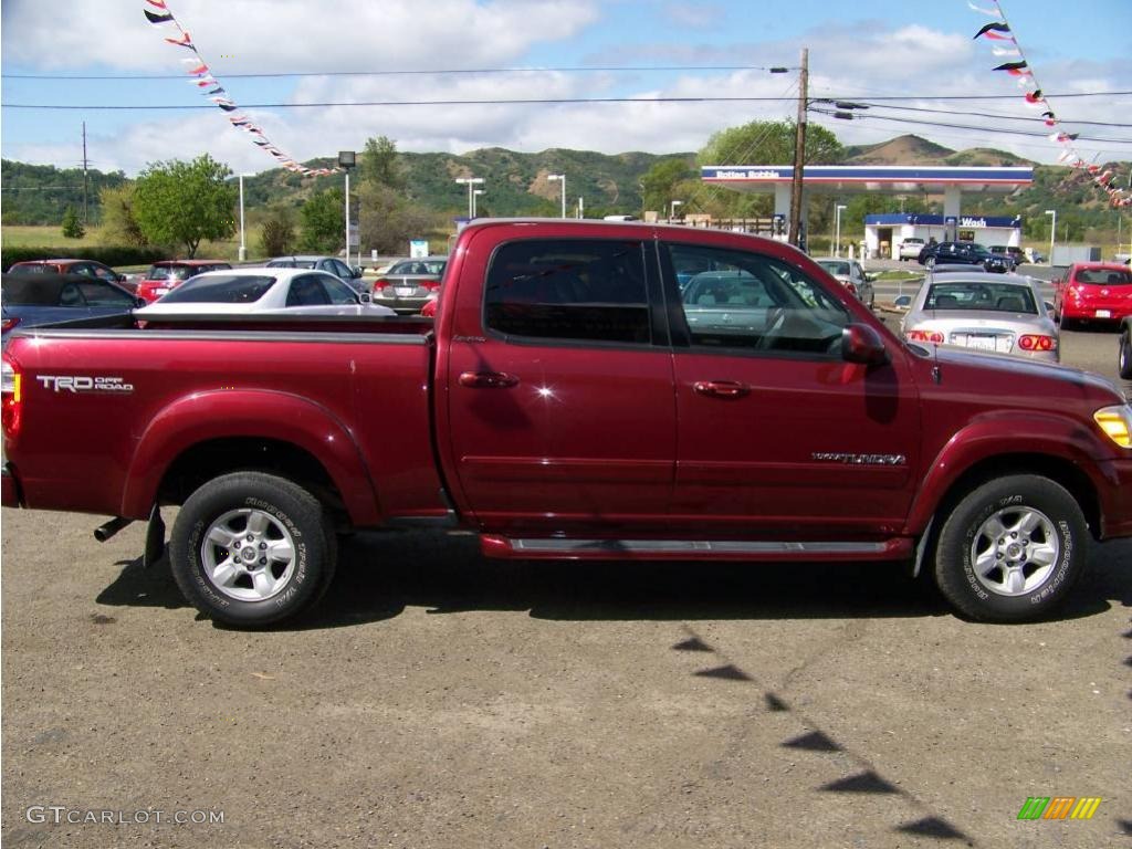 2005 Tundra Limited Double Cab - Salsa Red Pearl / Taupe photo #6