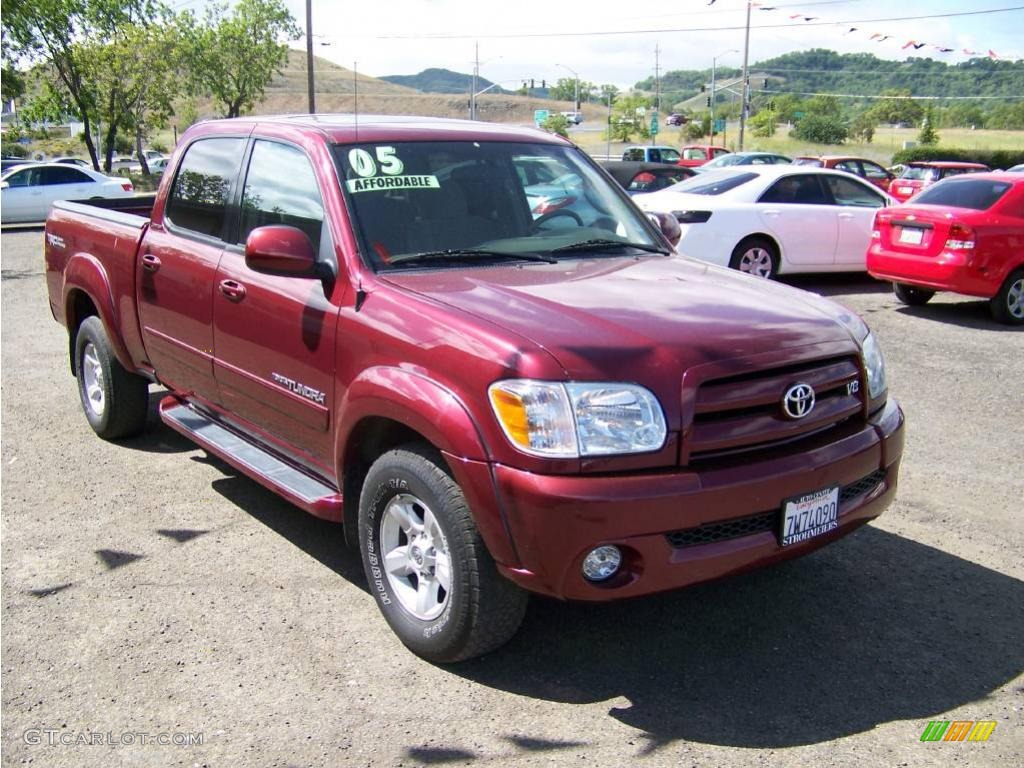 2005 Tundra Limited Double Cab - Salsa Red Pearl / Taupe photo #7