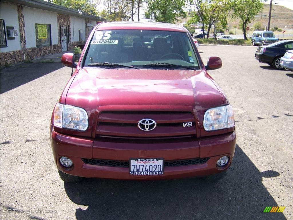 2005 Tundra Limited Double Cab - Salsa Red Pearl / Taupe photo #8