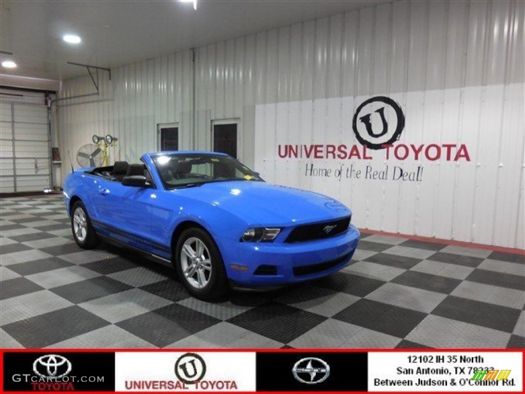 2012 Mustang V6 Convertible - Grabber Blue / Charcoal Black photo #1