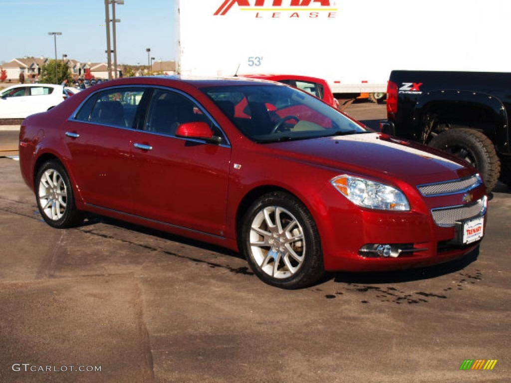 2008 Malibu LTZ Sedan - Red Jewel Tint Coat / Cocoa/Cashmere Beige photo #2