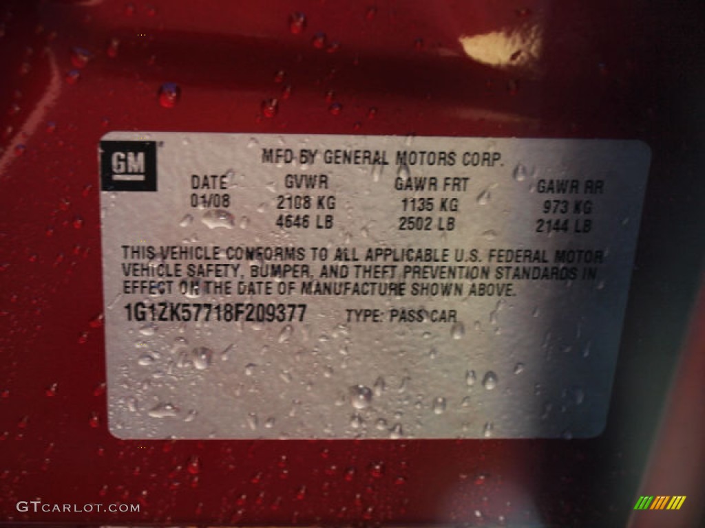 2008 Malibu LTZ Sedan - Red Jewel Tint Coat / Cocoa/Cashmere Beige photo #17