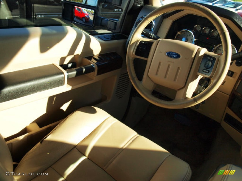 2010 F350 Super Duty Lariat Crew Cab 4x4 - Forest Green Metallic / Camel photo #11
