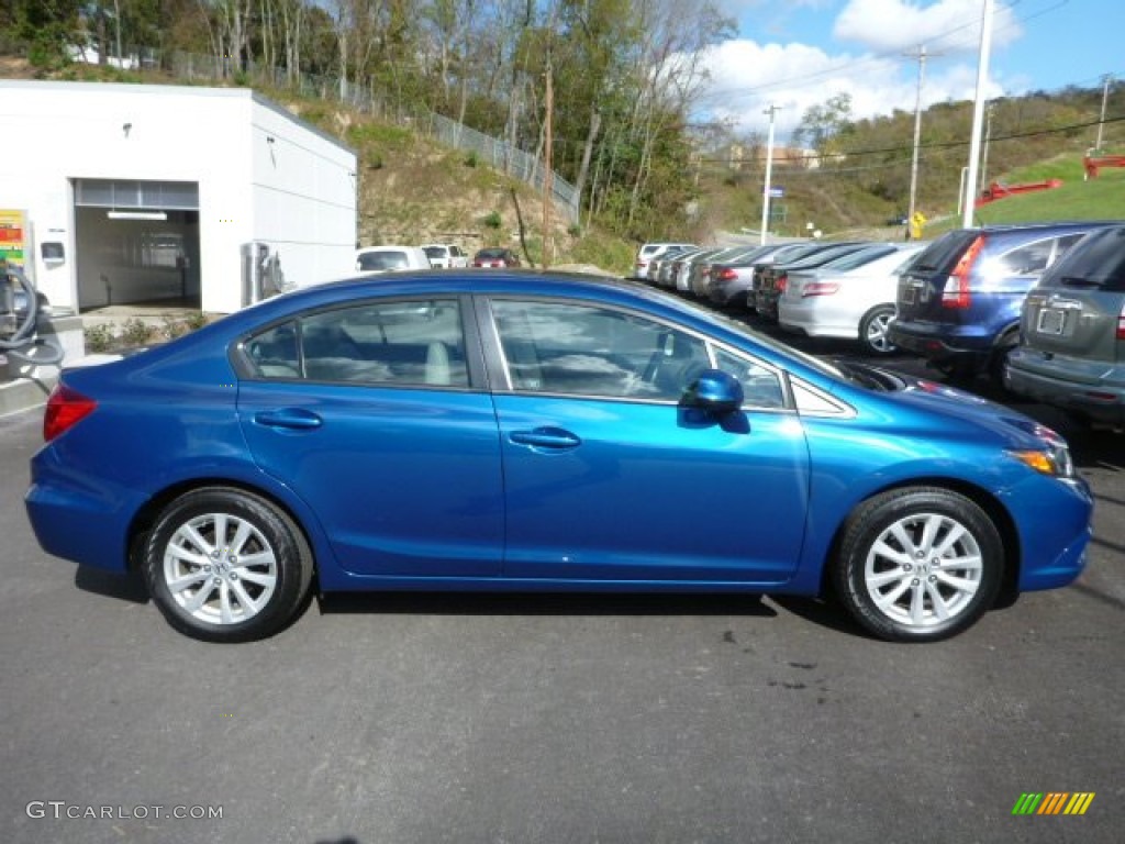 2012 Civic EX-L Sedan - Dyno Blue Pearl / Gray photo #2