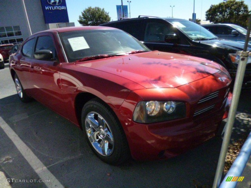 2009 Charger SE - Inferno Red Crystal Pearl / Dark Slate Gray photo #3