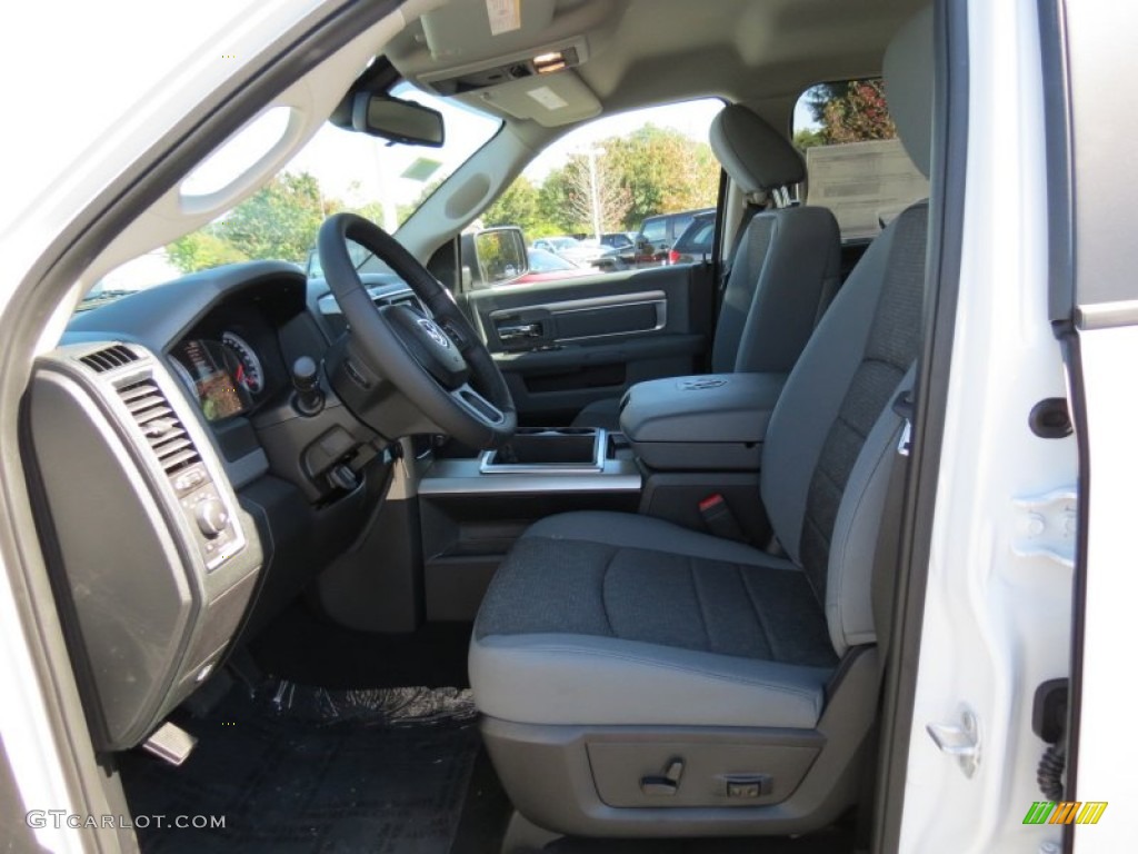 2014 1500 SLT Quad Cab - Bright White / Black/Diesel Gray photo #7