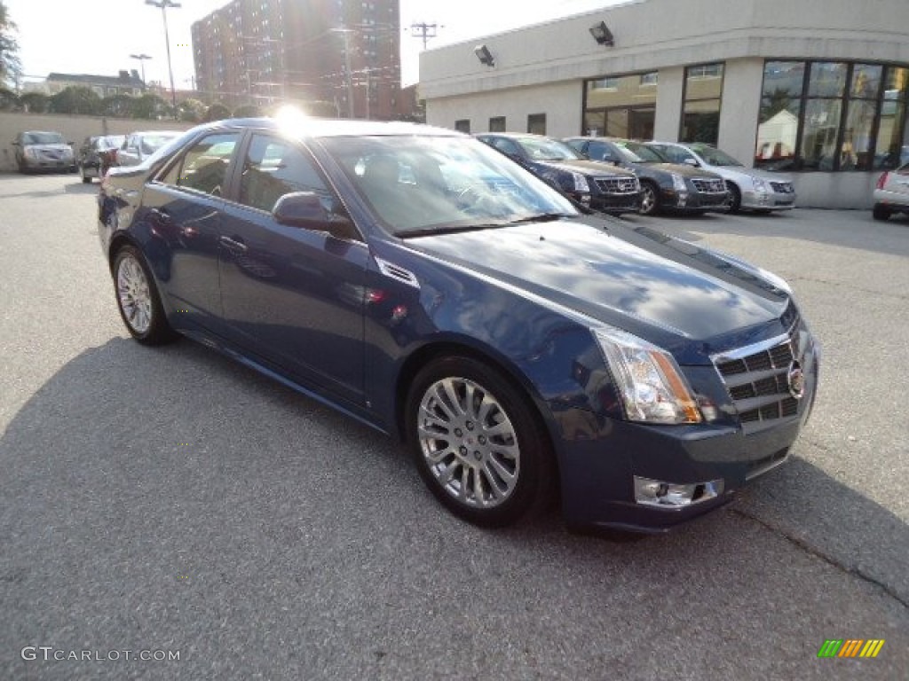 2010 CTS 4 3.6 AWD Sedan - Blue Diamond Tricoat / Light Titanium/Ebony photo #4