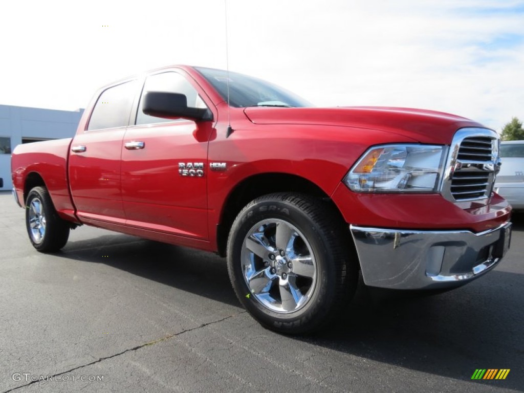 2014 1500 Big Horn Crew Cab - Flame Red / Black/Diesel Gray photo #4