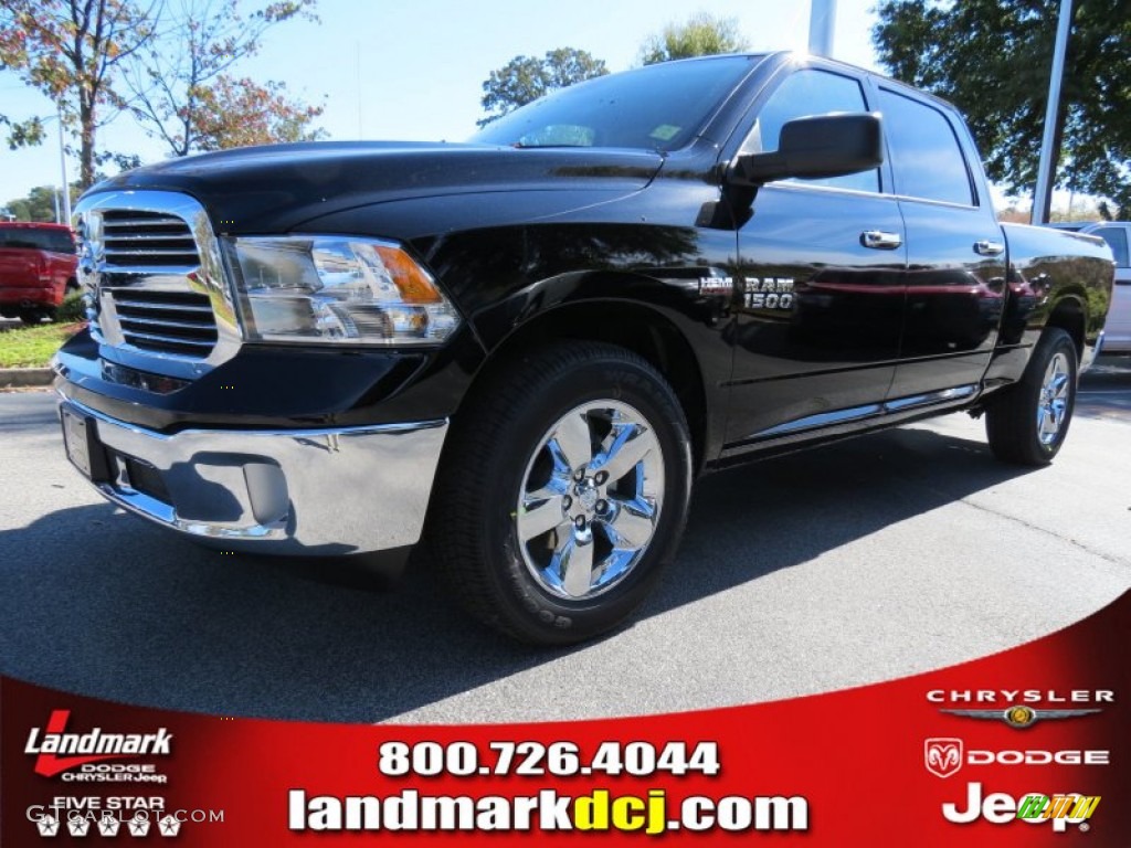 2014 1500 Big Horn Crew Cab - Black / Black/Diesel Gray photo #1