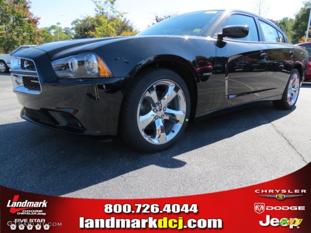 2014 Charger R/T Max - Pitch Black / Black/Red photo #1