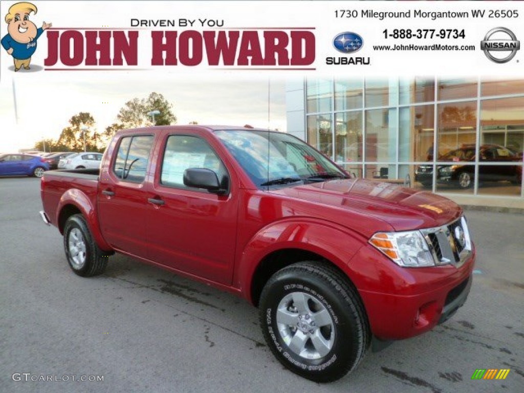 2013 Frontier SV V6 Crew Cab 4x4 - Lava Red / Steel photo #1