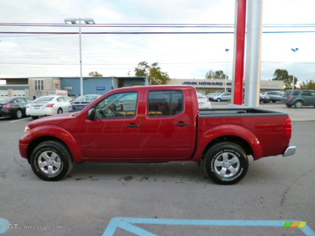 2013 Frontier SV V6 Crew Cab 4x4 - Lava Red / Steel photo #4