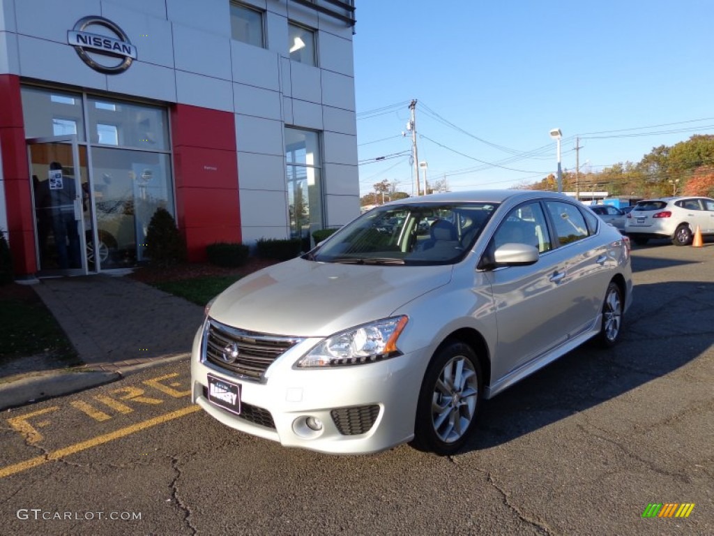 2013 Sentra SR - Brilliant Silver Metallic / Charcoal photo #1