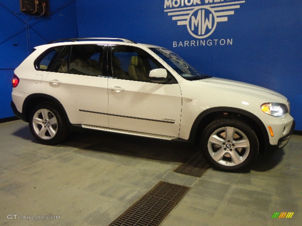 2009 X5 xDrive35d - Alpine White / Sand Beige Nevada Leather photo #8