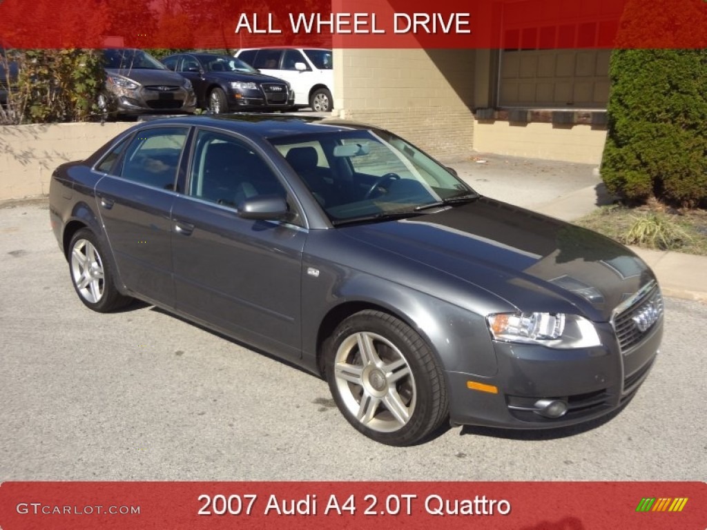 2007 A4 2.0T quattro Sedan - Dolphin Gray Metallic / Ebony photo #1