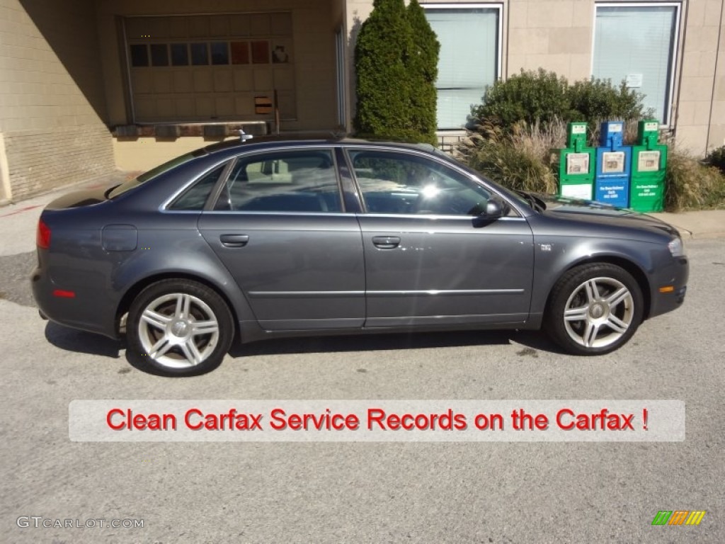 2007 A4 2.0T quattro Sedan - Dolphin Gray Metallic / Ebony photo #2