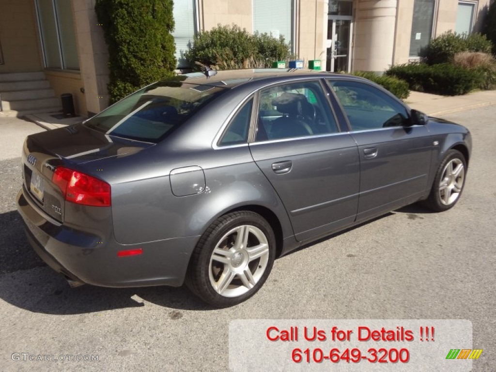 2007 A4 2.0T quattro Sedan - Dolphin Gray Metallic / Ebony photo #3