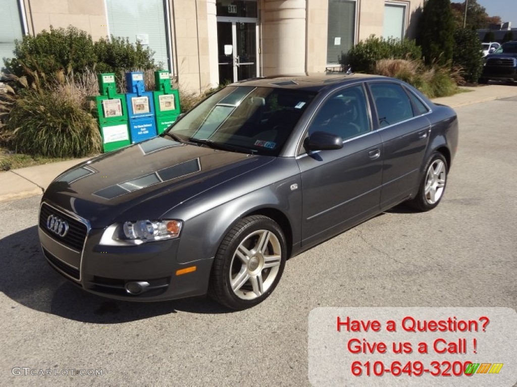 2007 A4 2.0T quattro Sedan - Dolphin Gray Metallic / Ebony photo #7