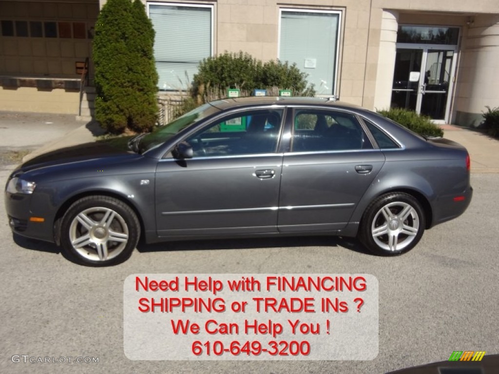 2007 A4 2.0T quattro Sedan - Dolphin Gray Metallic / Ebony photo #8