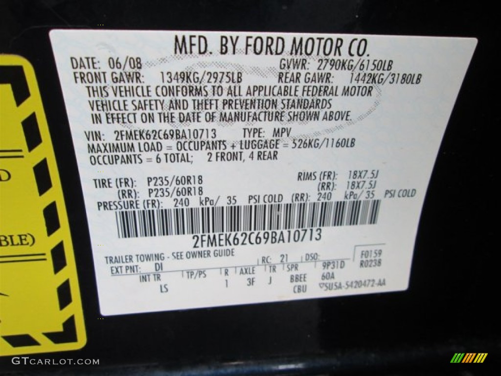 2009 Flex SEL AWD - Black / Medium Light Stone photo #12