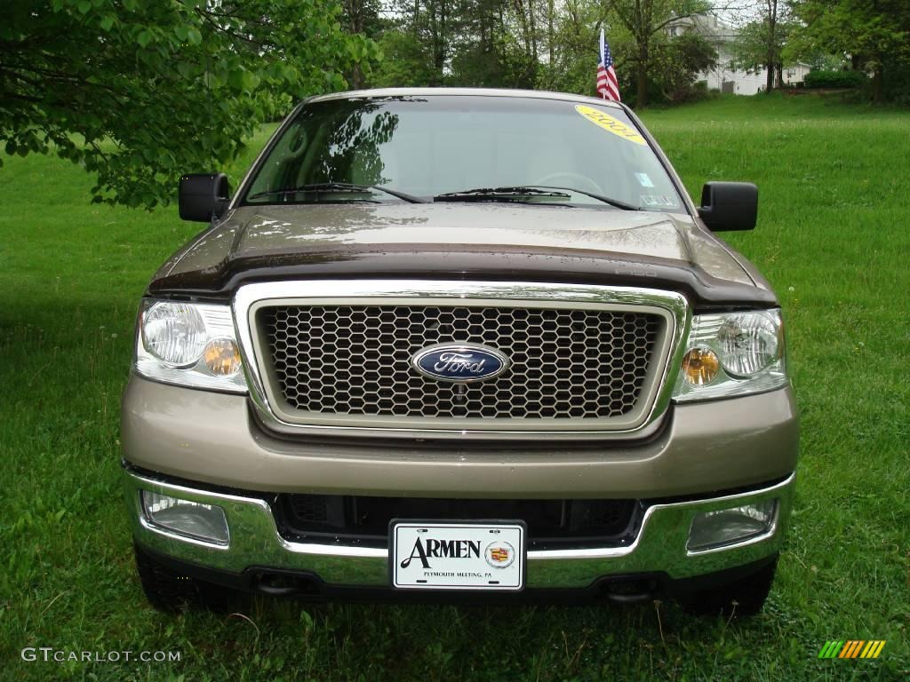 2004 F150 Lariat SuperCrew 4x4 - Arizona Beige Metallic / Tan photo #3