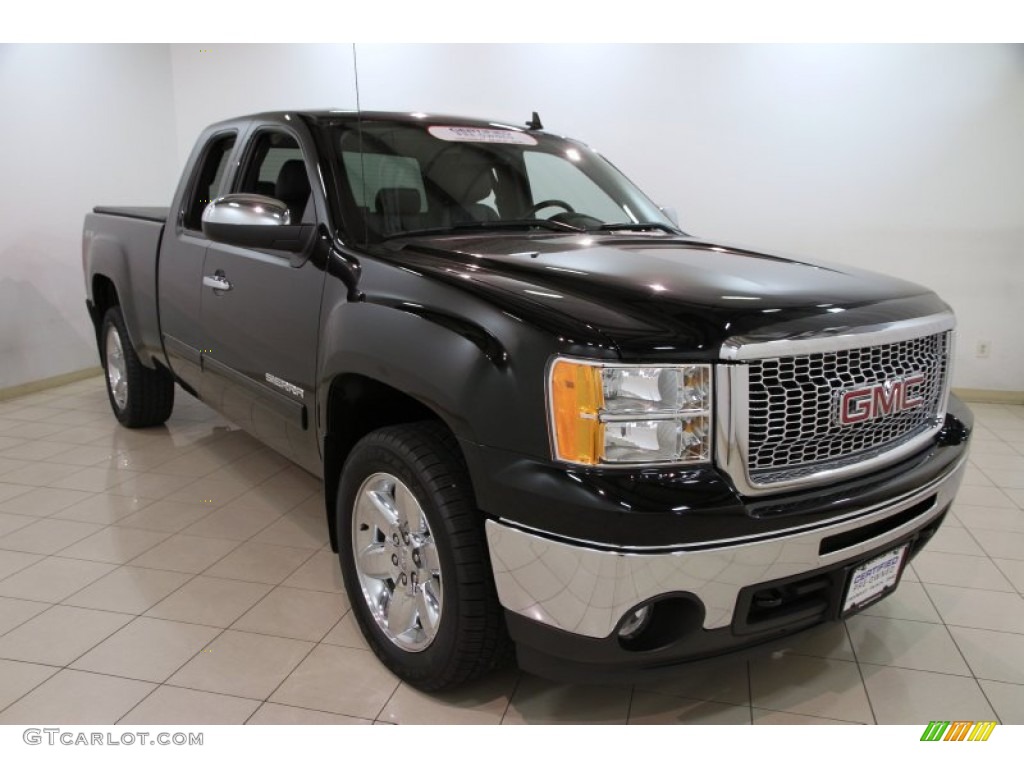2012 Sierra 1500 SLT Extended Cab 4x4 - Onyx Black / Ebony photo #1