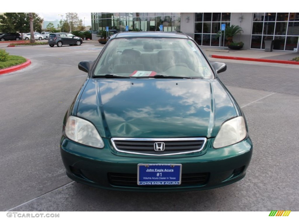 2000 Civic LX Sedan - Clover Green Pearl / Beige photo #3