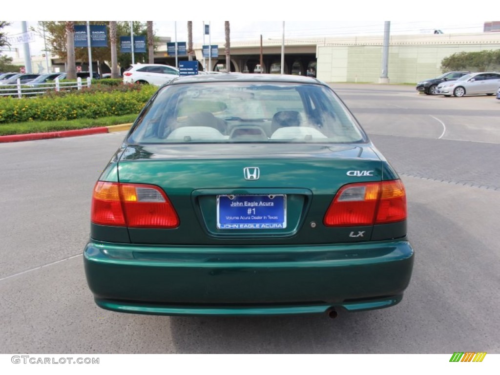 2000 Civic LX Sedan - Clover Green Pearl / Beige photo #4