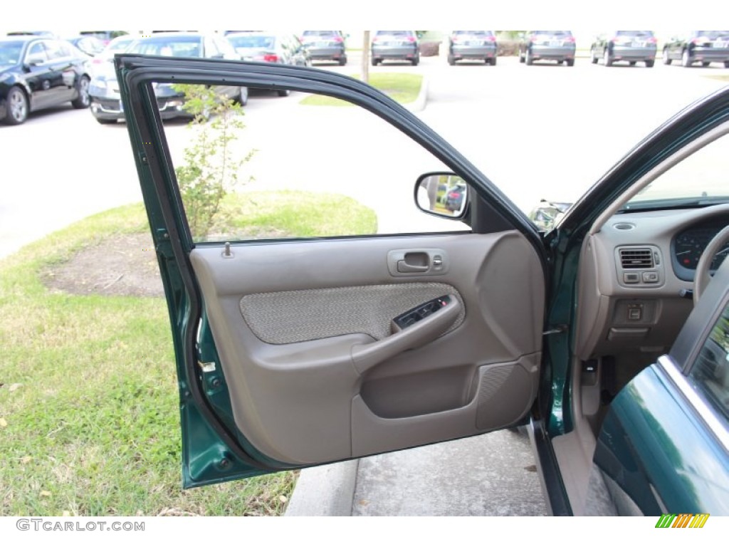 2000 Civic LX Sedan - Clover Green Pearl / Beige photo #9