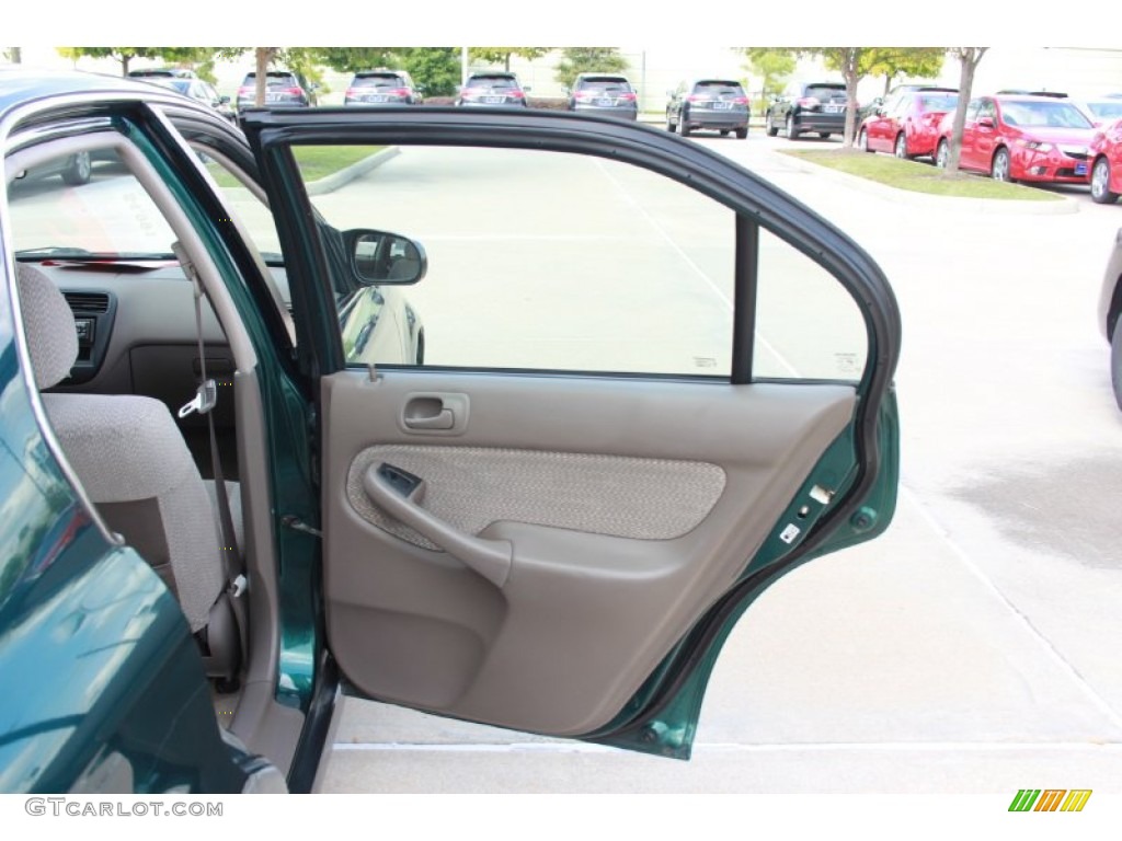 2000 Civic LX Sedan - Clover Green Pearl / Beige photo #13