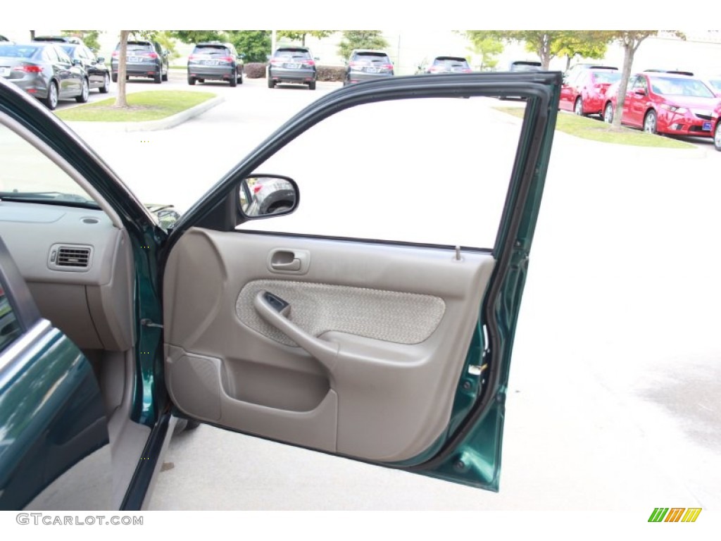 2000 Civic LX Sedan - Clover Green Pearl / Beige photo #15