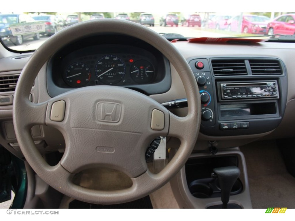 2000 Civic LX Sedan - Clover Green Pearl / Beige photo #20