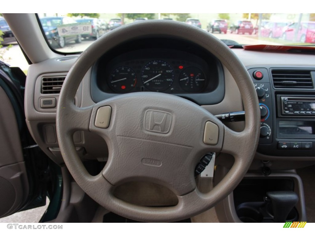 2000 Honda Civic LX Sedan Beige Steering Wheel Photo #87312035