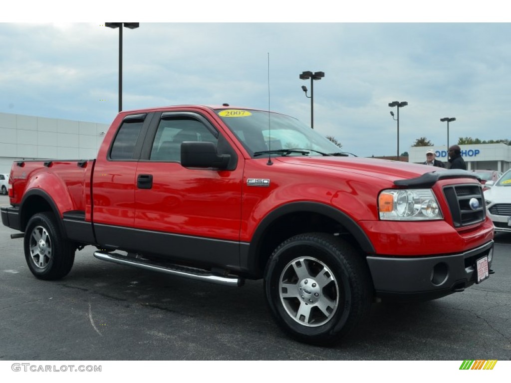 2007 F150 FX4 SuperCab 4x4 - Bright Red / Black/Medium Flint photo #1