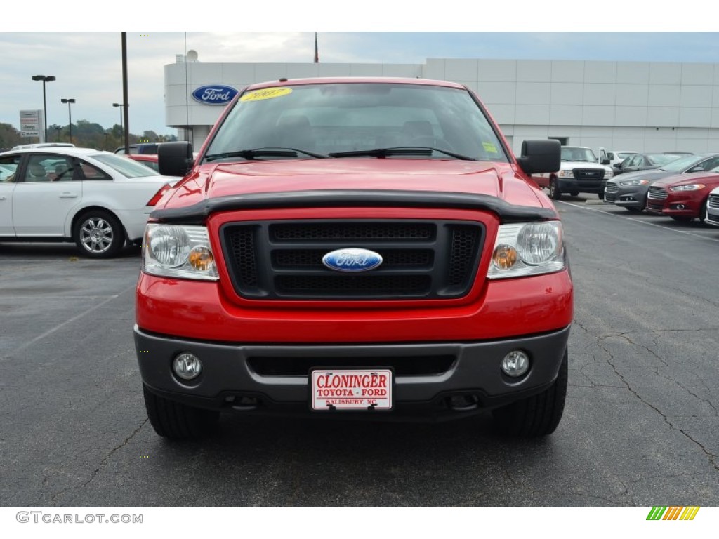 2007 F150 FX4 SuperCab 4x4 - Bright Red / Black/Medium Flint photo #7