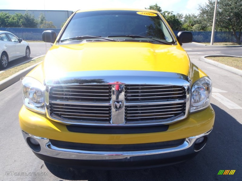 2008 Ram 1500 Big Horn Edition Quad Cab - Detonator Yellow / Medium Slate Gray photo #2