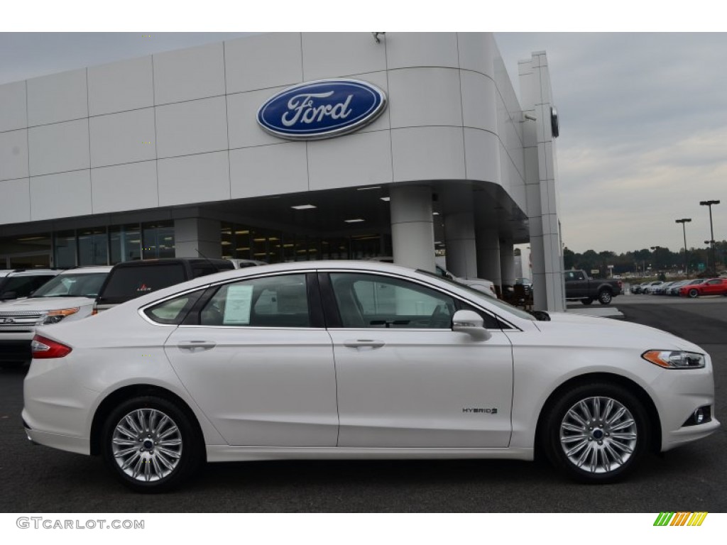 White Platinum 2014 Ford Fusion Hybrid SE Exterior Photo #87313972