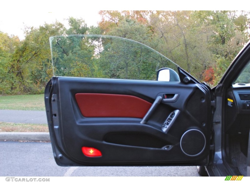 2007 Hyundai Tiburon GT Black/Red Door Panel Photo #87315091