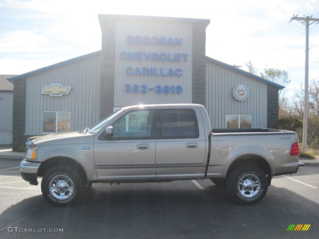 2004 F150 Lariat SuperCrew 4x4 - Arizona Beige Metallic / Tan photo #2