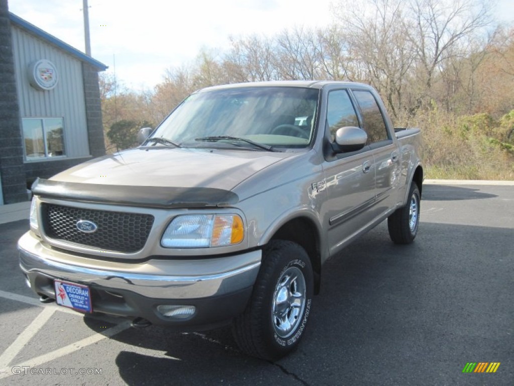 2004 F150 Lariat SuperCrew 4x4 - Arizona Beige Metallic / Tan photo #3