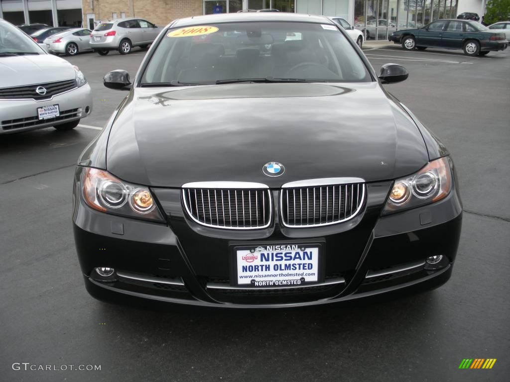 2008 3 Series 335xi Sedan - Jet Black / Black photo #2