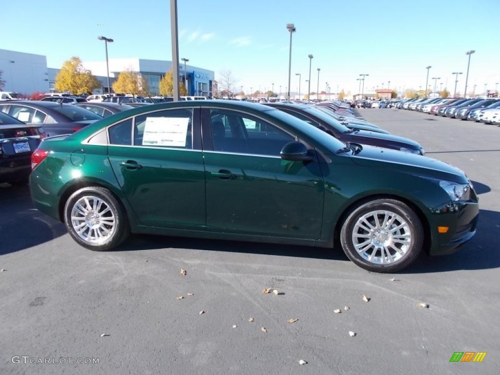 2014 Cruze Eco - Rainforest Green Metallic / Jet Black photo #2