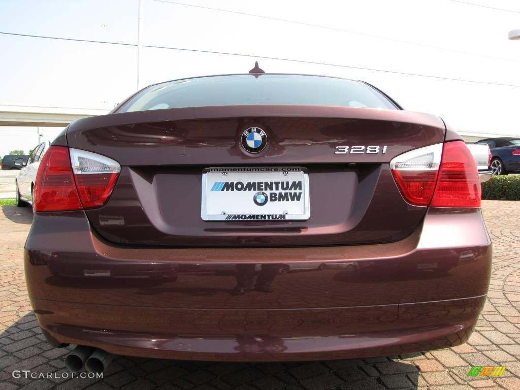 2007 3 Series 328i Sedan - Barrique Red Metallic / Beige photo #4