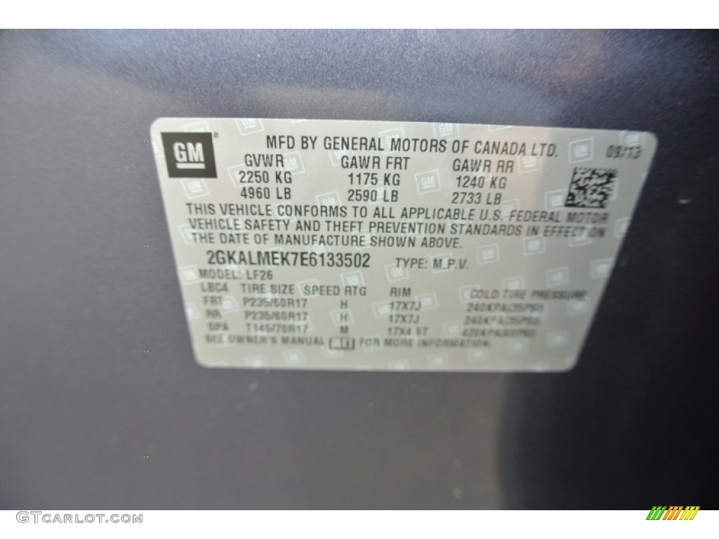 2014 Terrain SLE - Atlantis Blue Metallic / Light Titanium photo #7