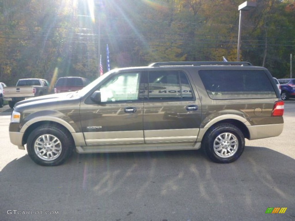 2008 Expedition EL Eddie Bauer 4x4 - Stone Green Metallic / Charcoal Black/Camel photo #5