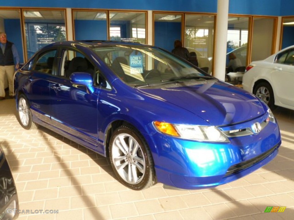 2008 Civic Si Sedan - Fiji Blue Pearl / Black photo #1