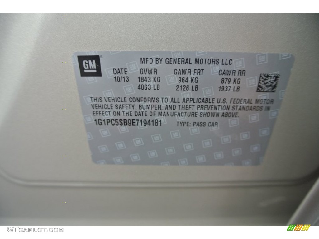 2014 Cruze LT - Champagne Silver Metallic / Medium Titanium photo #7