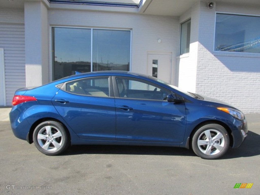 2013 Elantra GLS - Windy Sea Blue / Beige photo #2